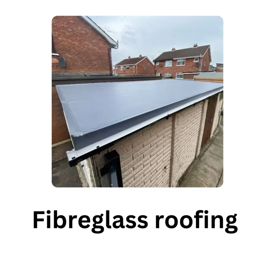 Grey fibreglass flat roof on a house extension