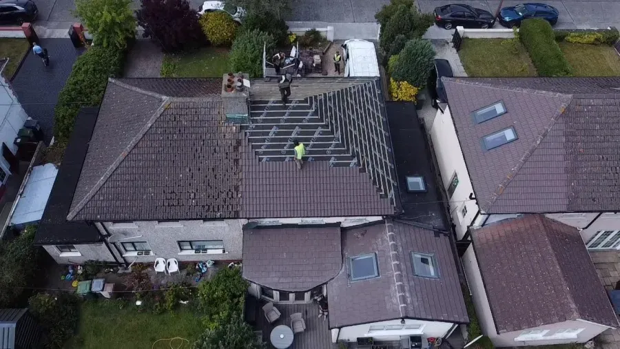Tiled roof with two new roof windows